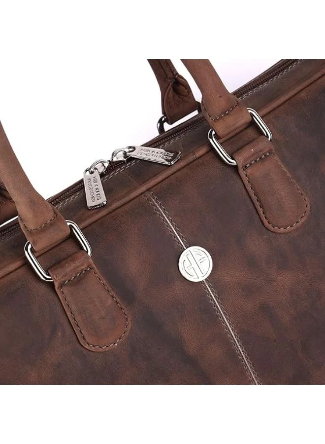 Hammonds Flycatcher  Genuine Leather Laptop Bag for Men - Office Bag - Fits Up to 14/15.6/16 Inch Laptop - Laptop Messenger Bags/Leather Bag for Men with Adjustable Shoulder Strap  | Best Price UAE